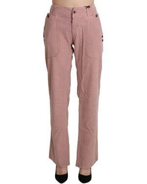 Ermanno Scervino High Waist Straight Cotton Trouser Trousers - Multicolour
