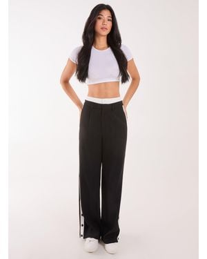 Pink Vanilla Boxer Style Popper Trousers - Black