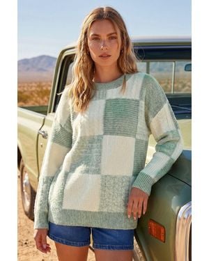 Roman Patchwork Cable Knit Jumper - Multicolour