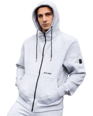 Helm Zip Up Hoody Cotton Sweatshirt - Blue