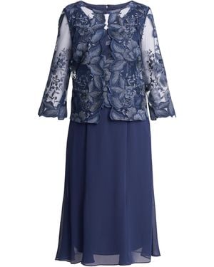 Gina Bacconi Nadine Midi Length Mock Jacket Dress - Blue