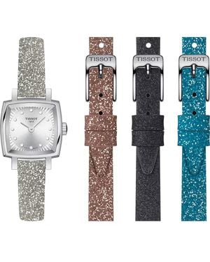 Tissot Lovely Square Festive Kit Watch T0581091703602 Leather - White