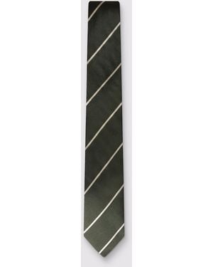 Alexandre Silver Label Stripe Tie - White