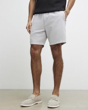 River Island Shorts Regular Fit Linen Pull On Zipped Button - Brown