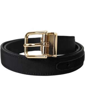 Dolce & Gabbana Gros Grain Metal Buckle Belt - Black
