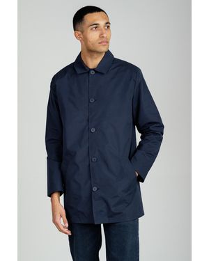 Kensington Eastside Mid Length Button-Up Mac Coat - Blue