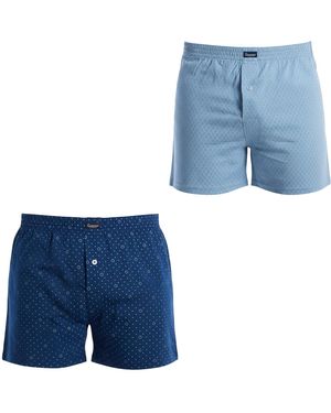 Abanderado Pack Of 2 Essential Cotton Boxer Shorts With Elastic Waistband A0100 - Blue