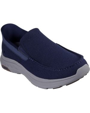 Skechers Pollard Wilfred Textiel Navy Loafers - Blauw