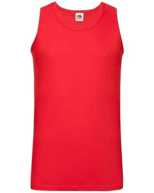 Fruit Of The Loom Athletic Vest Top Cotton - Red