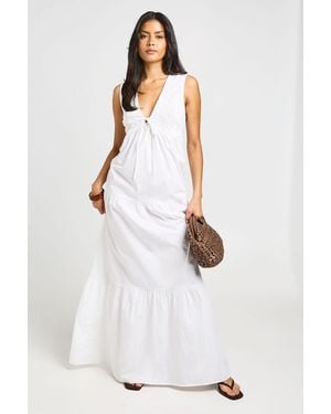 Boohoo Embroidered Lace Detail Maxi Dress - White