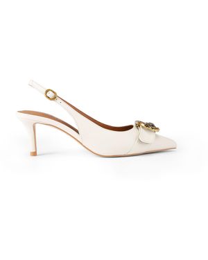 Kurt Geiger Leather Kgl Mayfair Sling Sm Egl Heels - Metallic
