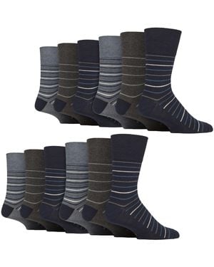 Gentle Grip 12 Pairs Cotton Socks - Blue