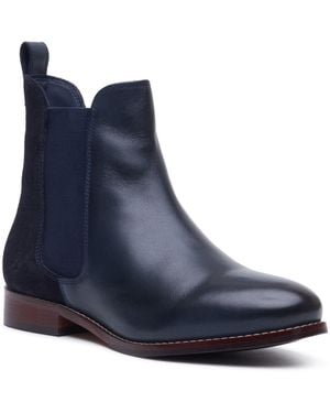 Hush Puppies Colette Leather Wide Fit Flat Chelsea Boots - Blue