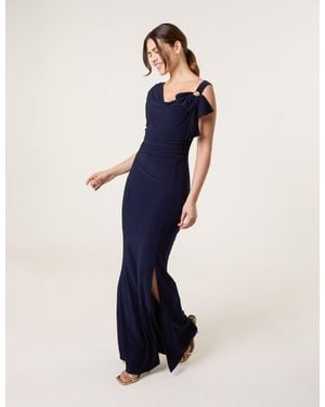 Blue Vanilla Maxi Dress With Metal Detailing - Blue