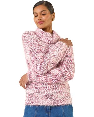 Roman Speckled Soft Fluffy Knit Jumper - Pink