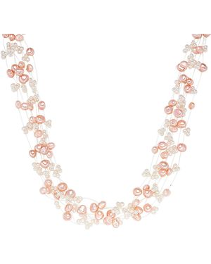Valero Pearls Fresh Water Cultured Pearl Necklace - Pink