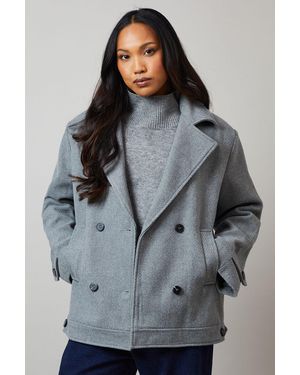 PRINCIPLES Collar Detail Double Breasted Jacket - Grey