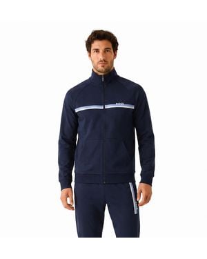 BOSS Cotton Zip-Up Sweatshirt 50554779 - Blue