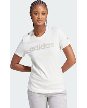 adidas Essentials Slim Logo Tee - White