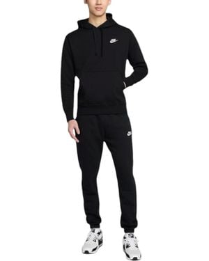 Nike Club Fleece Full Tracksuits Set Sweat Hoodie Jogger Sports - Black