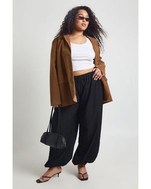 Boohoo Plus Peached Balloon Trouser - Blue