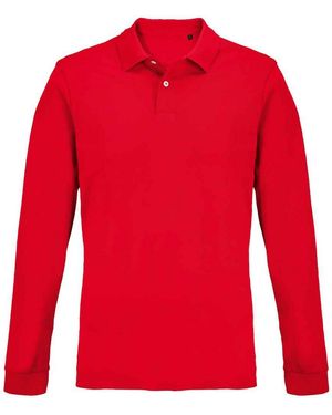 Sol's Adult Pique Long-Sleeved Polo Shirt - Red