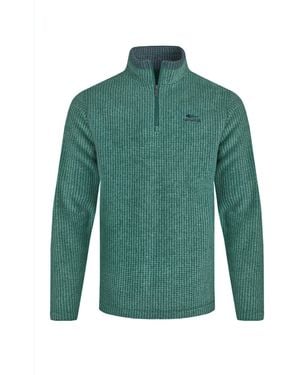 Weird Fish Newark Grid Eco Friendly Quarter Zip Fleece Top (Leaf) - Green