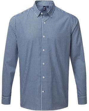 PREMIER Maxton Checked Long-Sleeved Shirt - Blue