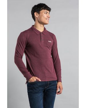 Tokyo Laundry Cotton Long Sleeve Polo - Red