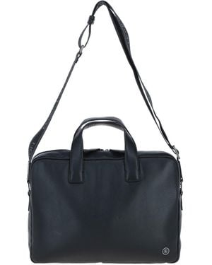 Brampton London 'Maven' Real Leather Messenger Bag - Blue
