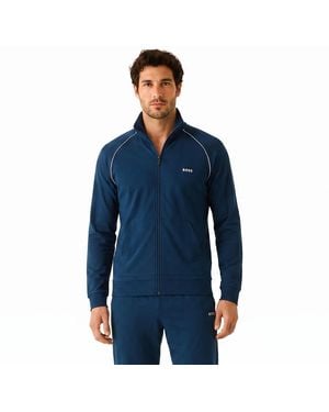 BOSS Cotton Zip-Up Sweatshirt 50515307 - Blue