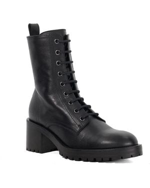 Dune Patiently Leather Pointed Ankle Boots - Black