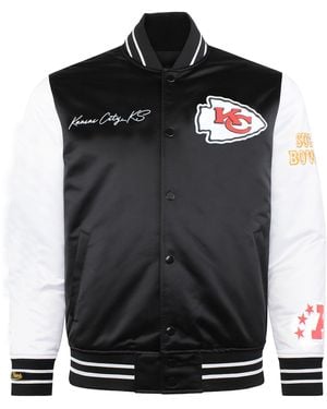 Mitchell & Ness Nfl Kansas City Chiefs Satin Bomber Jacket - Black