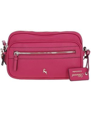Ashwood Leather 'Sogno Di Cuoio' Compact Twin Zip Crossbody Bag - Purple