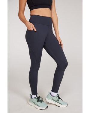 Mountain Warehouse 'Blackout' High Waisted Leggings Stretchy Sweat Wicking Tights Polyamide - Blue