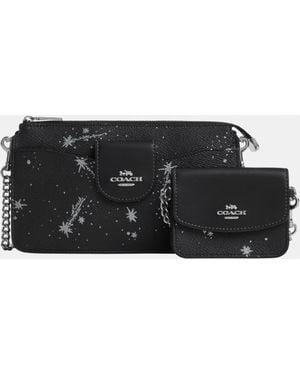COACH Poppy Crossbody Bag With Star Print - Black