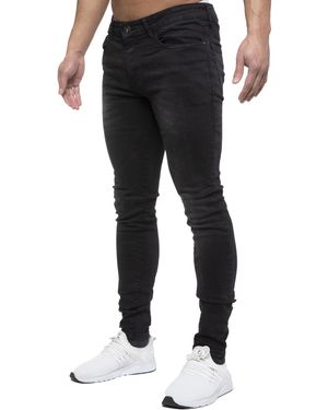 Eto Slim Skinny Fit Stretch Jeans - Zwart