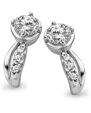 Orphelia 925 Sterling Stud Earrings - White