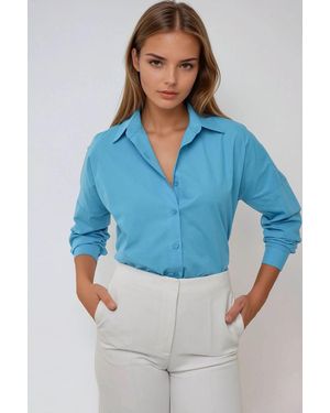 Hiccup Classic Long Sleeve Cotton Shirt - Blue