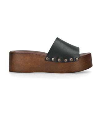 Steve Madden Leather Conga Sandals - Brown