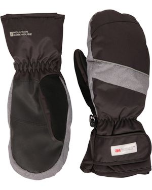 Mountain Warehouse 'Pinnacle' Extreme Thinsulate Ski Mittens Warm Waterproof Snow Gloves - Black