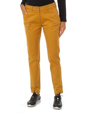 Napapijri Mariel Long Trousers With Ribbed Hems Ga4Fod - Yellow