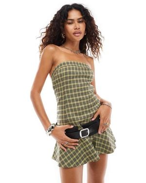 Motel Hadia Drop Waist Mini Dress - Green