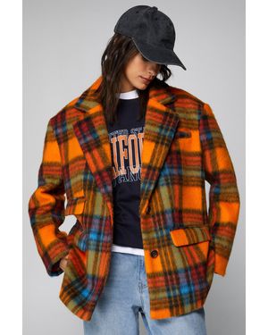 Nasty Gal Premium Wool Blend Oversized Blazer Coat - Orange