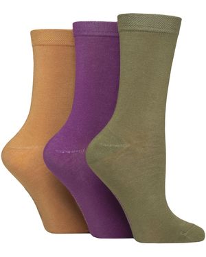 Sock Shop 3 Pack Ladies Plain Bamboo Socks - Purple