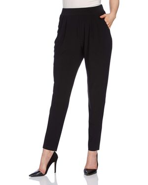 Roman Elastic Waist Hareem Trousers - Black