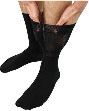 Dr.Socks Ladies Wool Oedema Socks For Swollen Feet & Circulation Support - Black