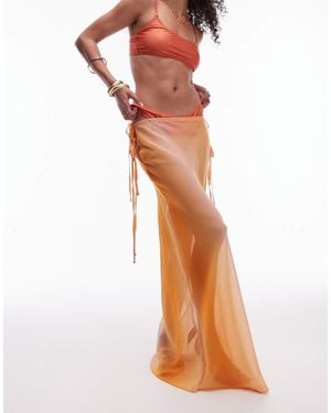 TOPSHOP Beach Sheer Bias Maxi Skirt - Multicolour