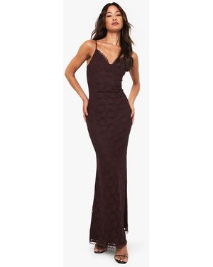 Boohoo Tall Lace Strappy Maxi Dress - Purple