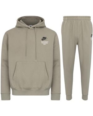 Nike Authorised Personnel Only Pullover Hooded Tracksuit Set Cotton - Grey